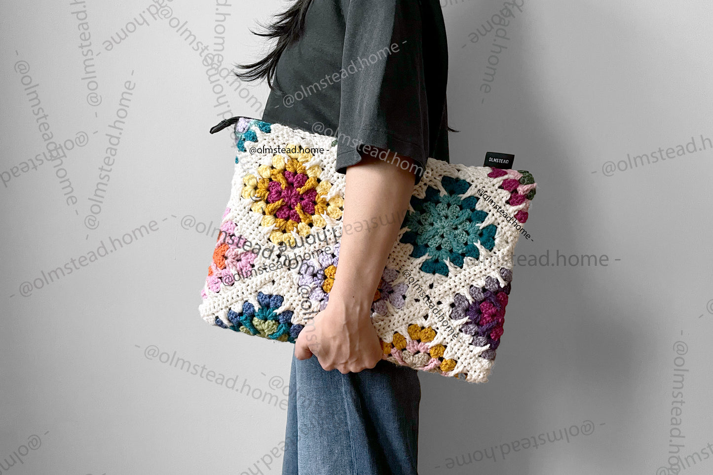16-inch Crochet Granny Square Laptop Sleeve