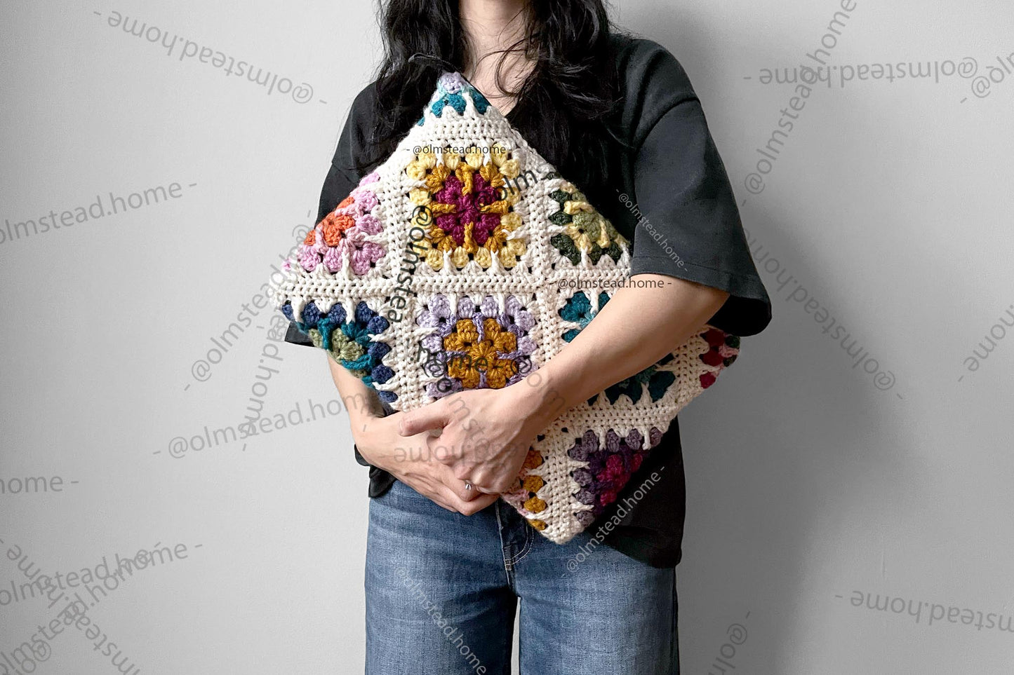 16-inch Crochet Granny Square Laptop Sleeve