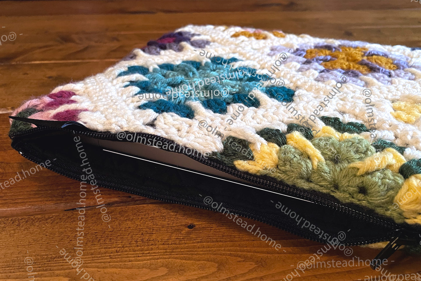 16-inch Crochet Granny Square Laptop Sleeve