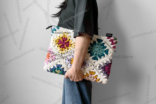 16-inch Crochet Granny Square Laptop Sleeve