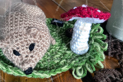 Penelope Hedgehog Crochet Coaster Set