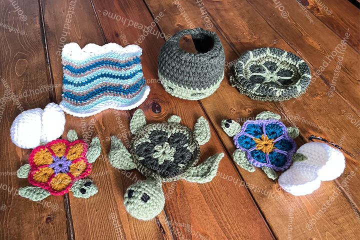 Shellsea Crochet Turtle Coaster Set